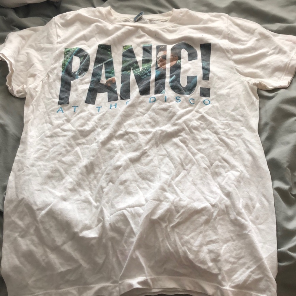 White graphic Panic! At the disco Tee
